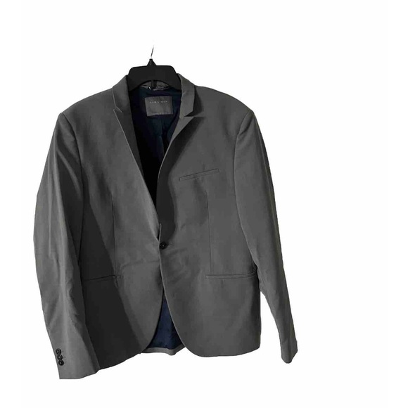 Zara Man Men’s Grey Suit Blazer & Pants 36” Jacket 36” Shoulder, pant inseam - Picture 5 of 16